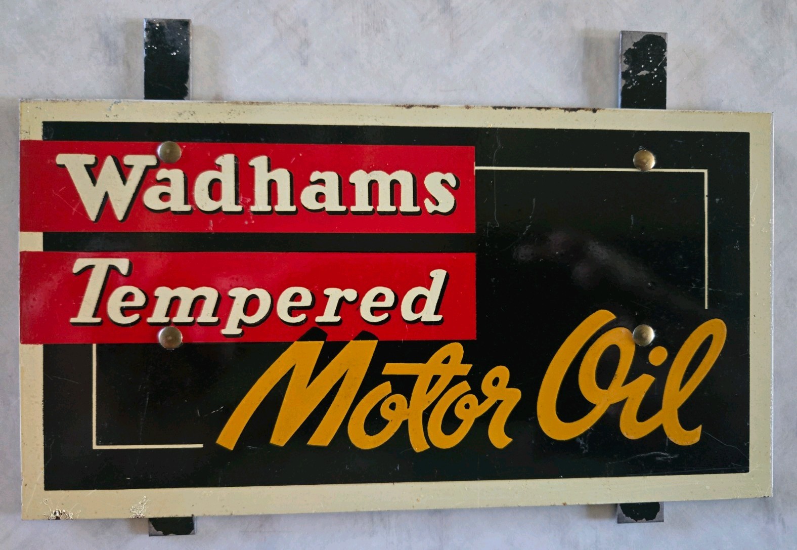 Vintage Milwaukee Wadhams Motor Oil & Lubricant 1930's Metal Advertising Sign 