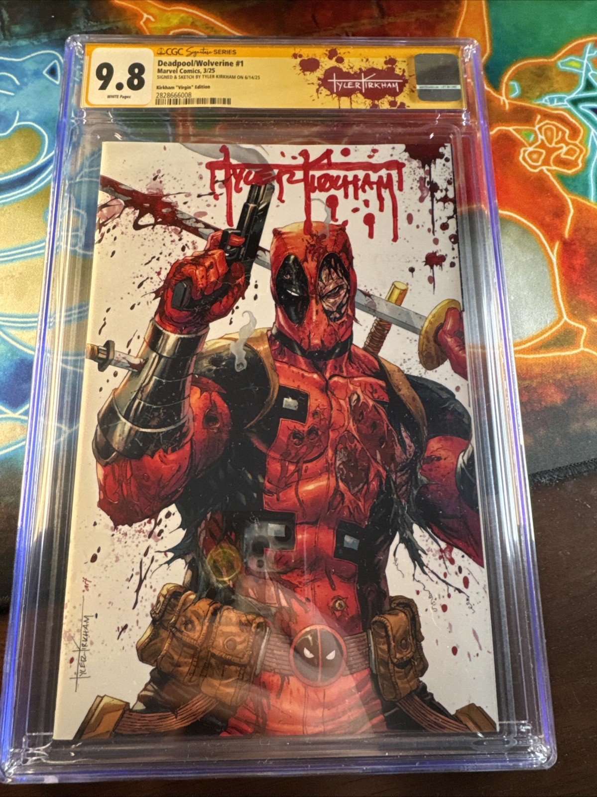 🩸CGC SS 9.8 DEADPOOL WOLVERINE #1 TYLER KIRKHAM SIGNED & SKETCH VIRGIN VARIANT