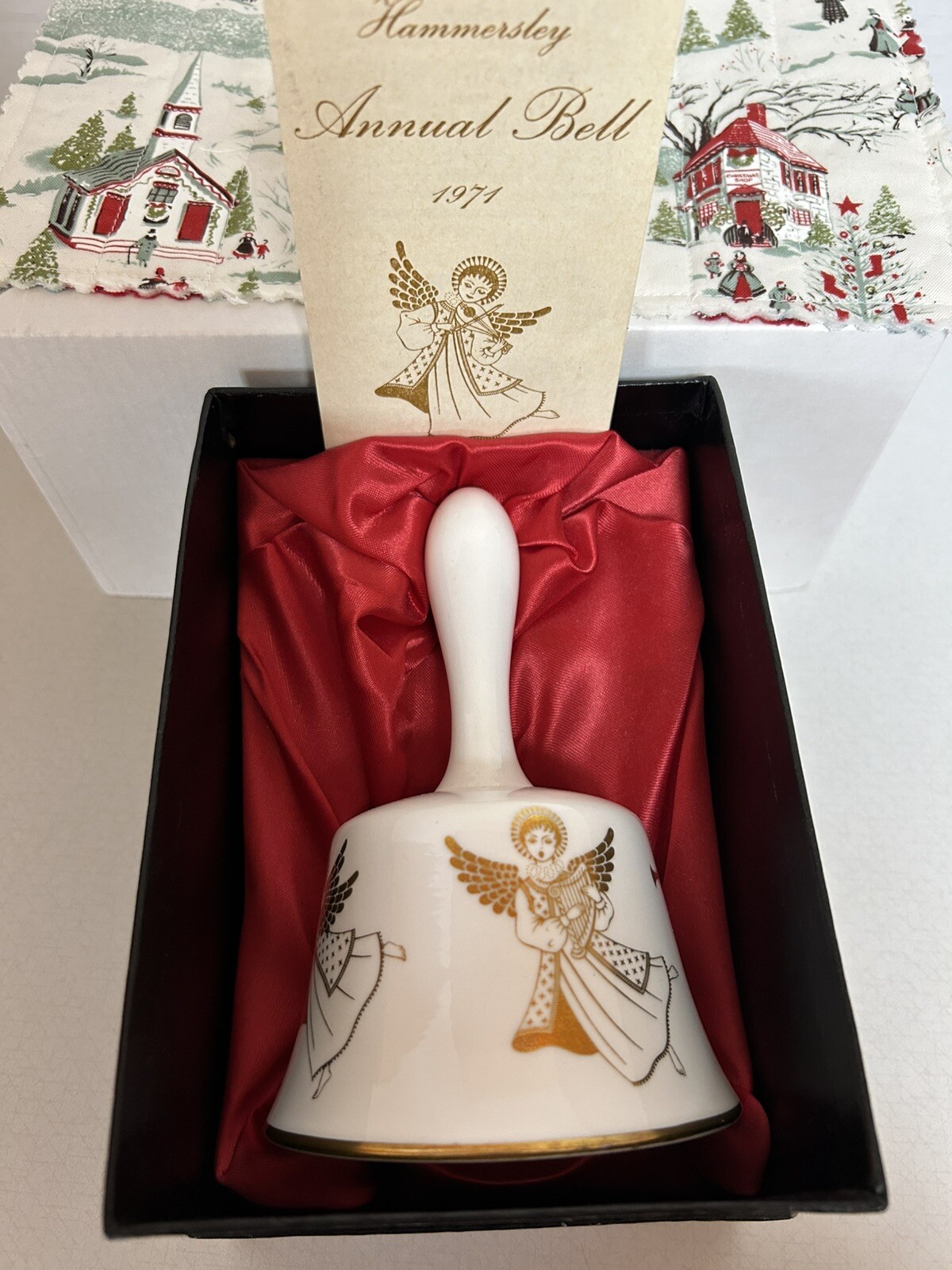 Hammersley Bone China First Edition Annual Christmas Bell 1971 Angels New In Box