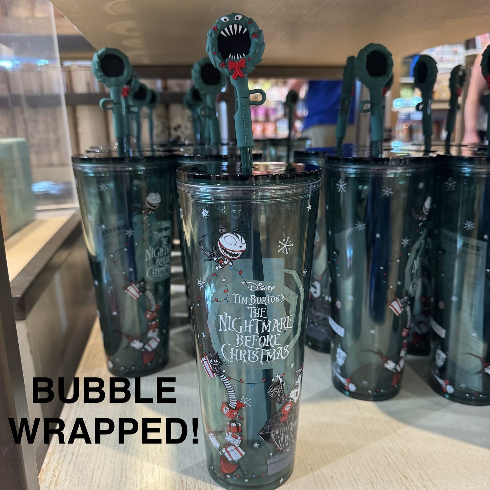 2026 Disney Parks Starbucks Nightmare Before Christmas 24oz Tumbler BUBBLE WRAP