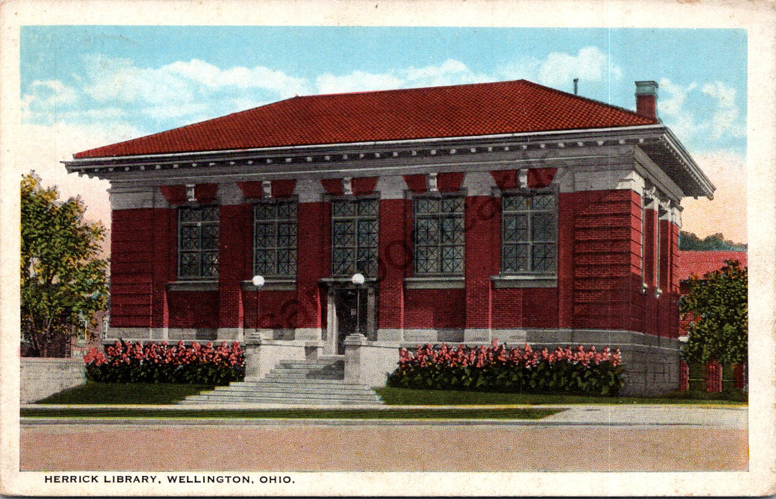 K11/ Wellington Ohio Postcard c1910 Herrick Library Building  143