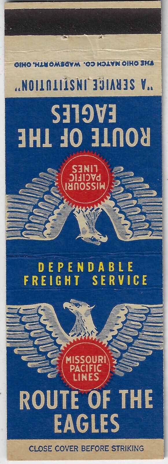 Missouri Pacific Lines Route of the Eagles Freight FS Empty Matchbook
