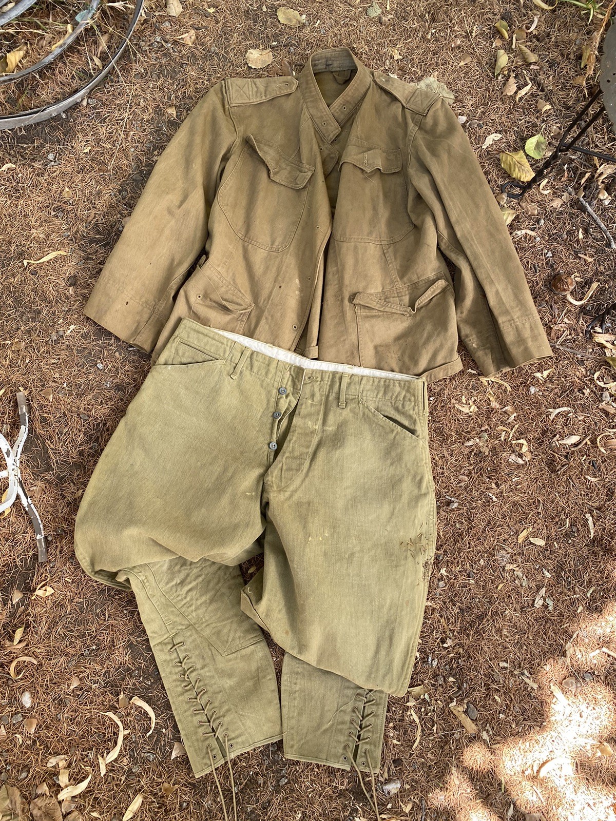 VTG Men\'s WWI US Army Cotton Khaki Uniform WW1 Summer Weight