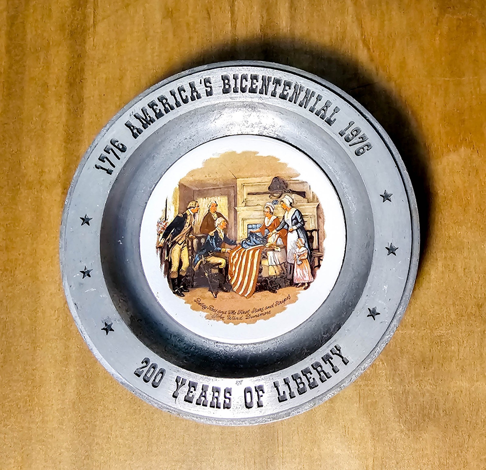 Nice Vintage Pewter Americana Art China Co.America\'s Bicentennial 1776-1976