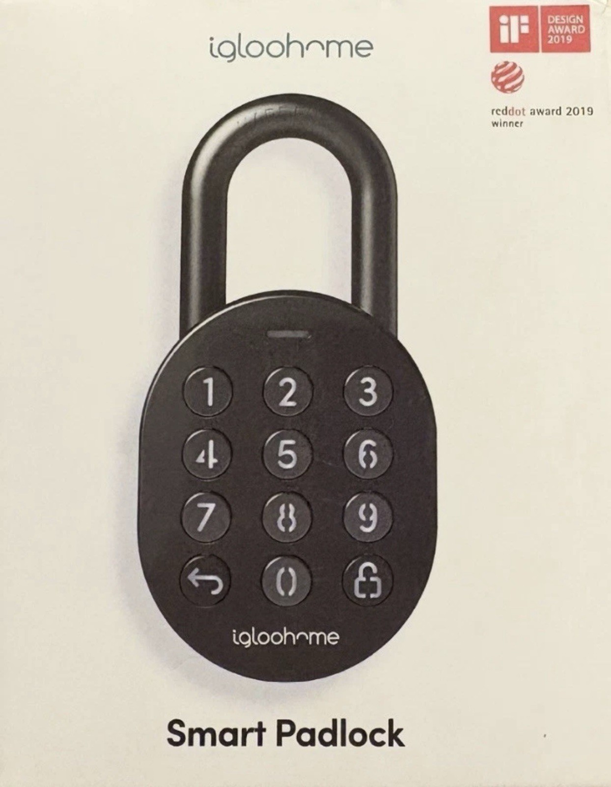 Igloohome Smart Padlock Bluetooth Keyless Security Lock Black - NEW