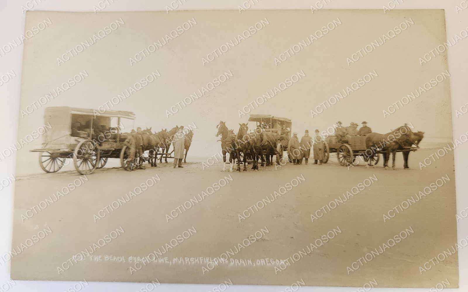 RPPC The Beach Stage line Marshfield To Drain Oregon Wagons Travelers 1912 Note