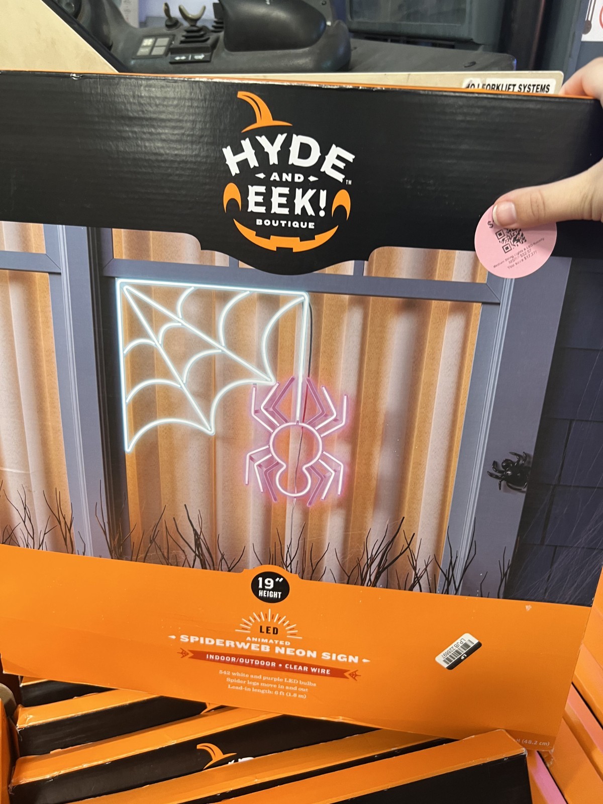 Hyde and EEK Animated Spider Web LED Neon Halloween Sign