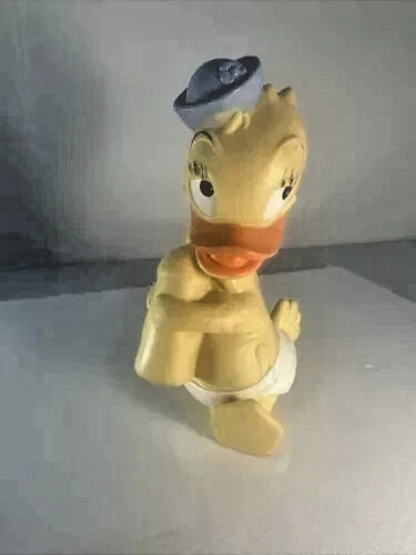 Vintage 1950s Hirsch Plastics Disney Baby Daisy Duck Squeak Toy Vinyl Figurine