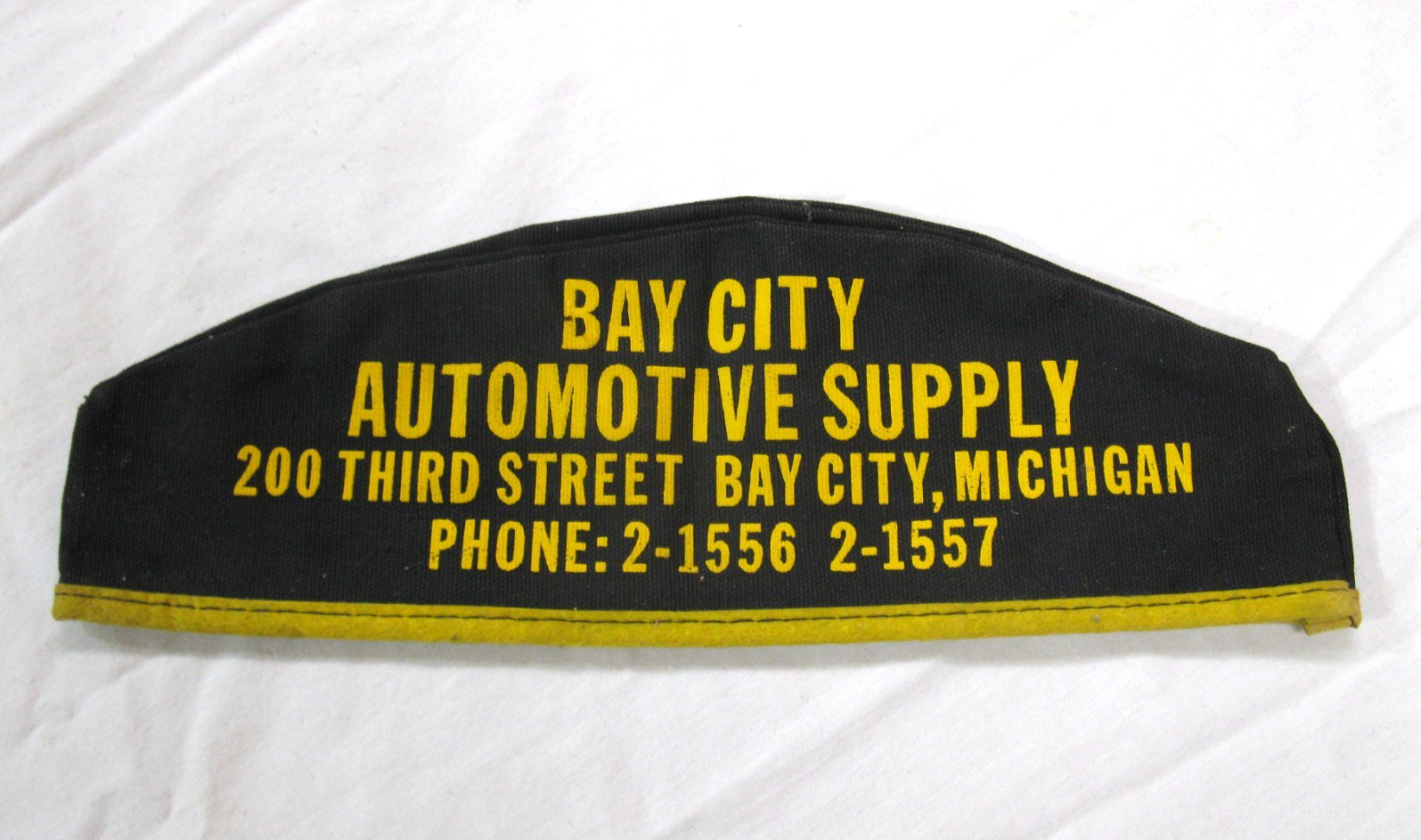 1930s Bay City Automotive Supply Advertising Hat Michigan 5 Digit Phone Number