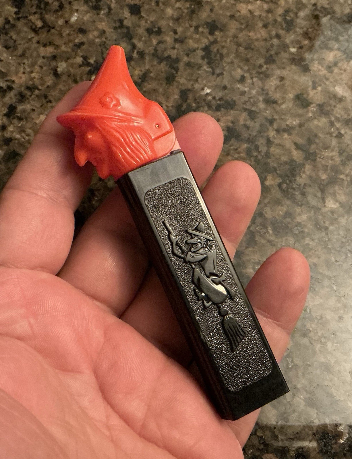 RARE Vtg 1957 Pez Dispenser Witch Orange & Black No Feet Made Austria Halloween