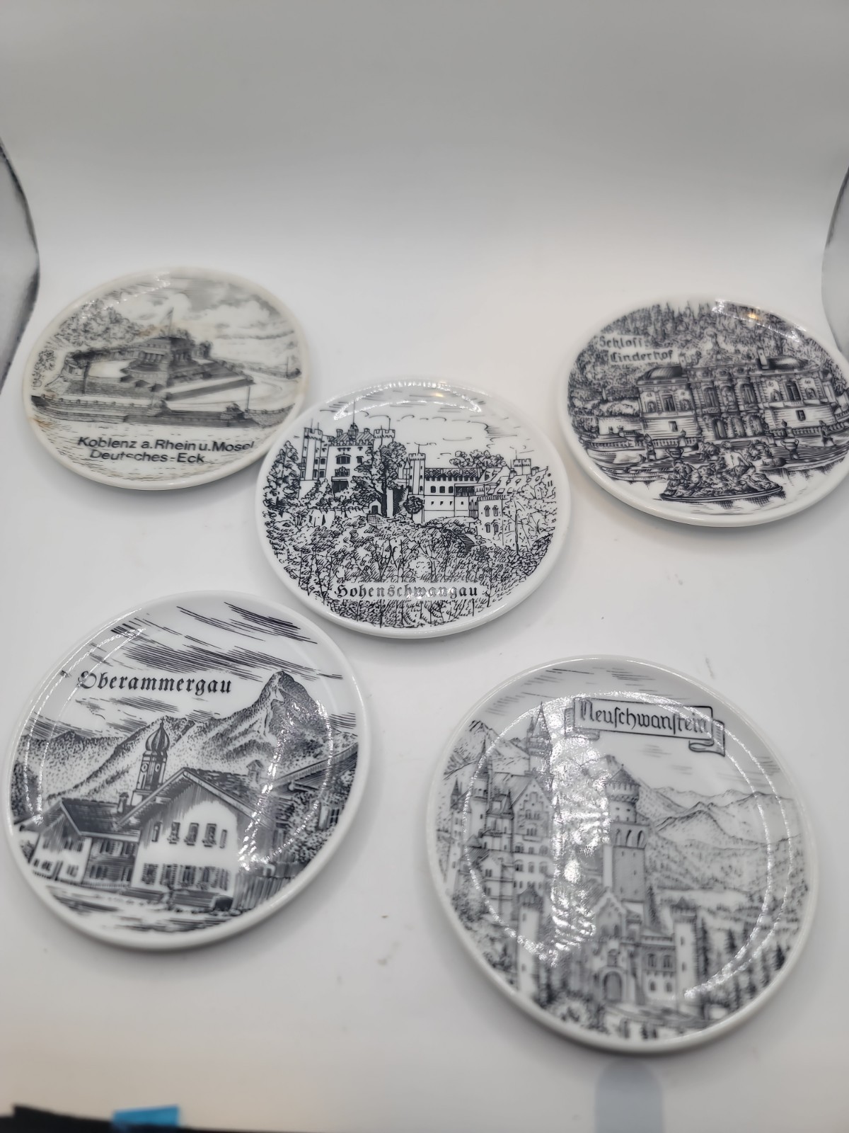 Lot of 5 Vintage Collector Plates 5pc West Germany 4inch Diameter Rare.