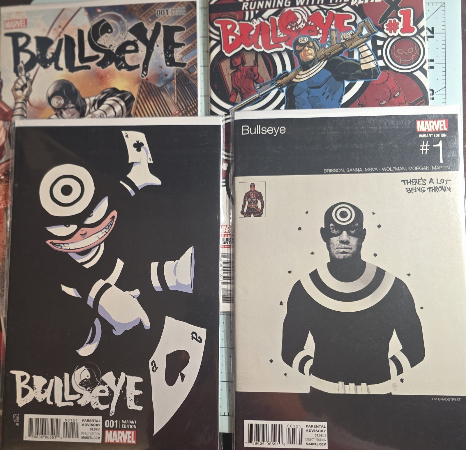 Bullseye #1 2017 5 variants lot including very high grade Skottie Young variant