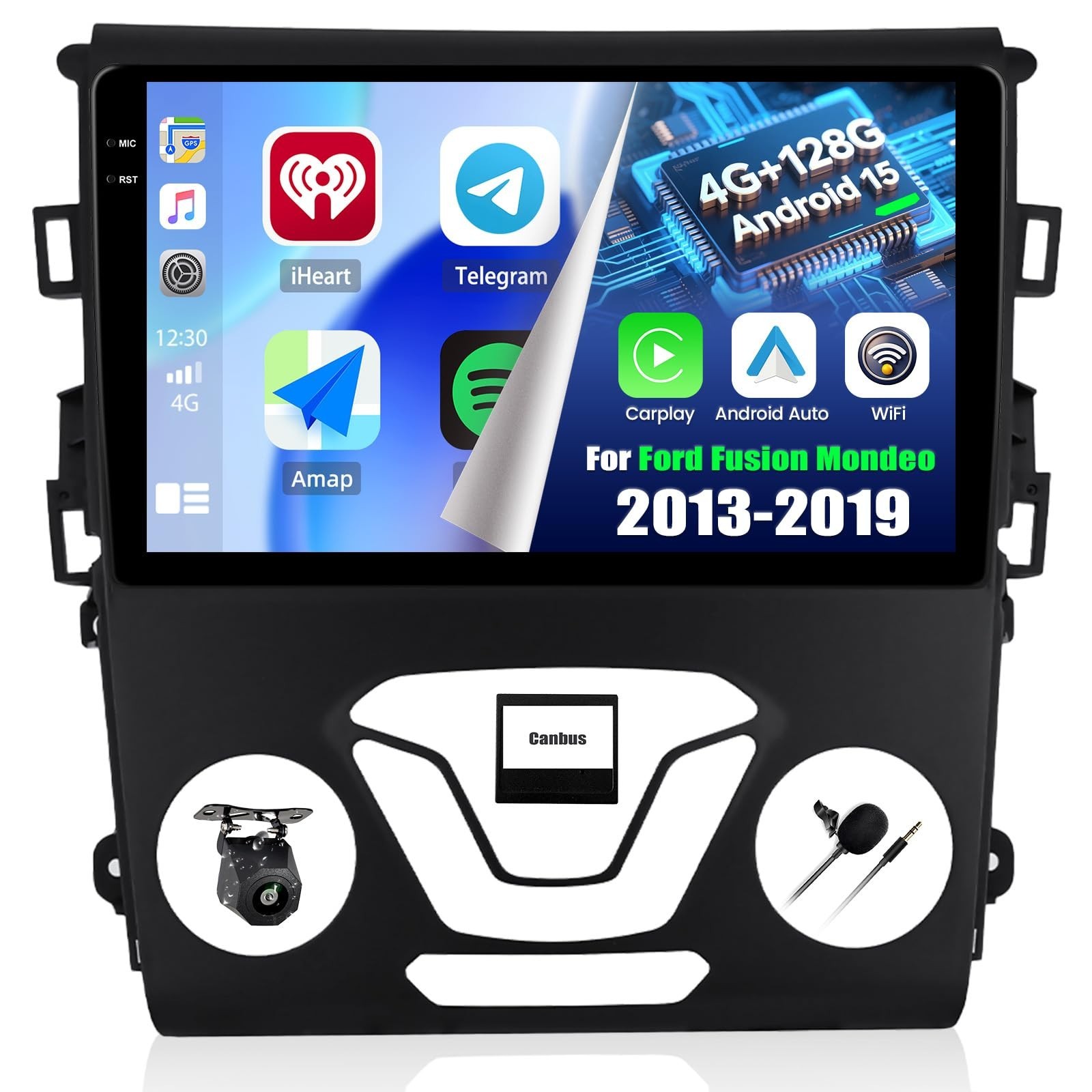 [4G+128G] Car Radio for Ford Fusion Mondeo 2013-2019 9\