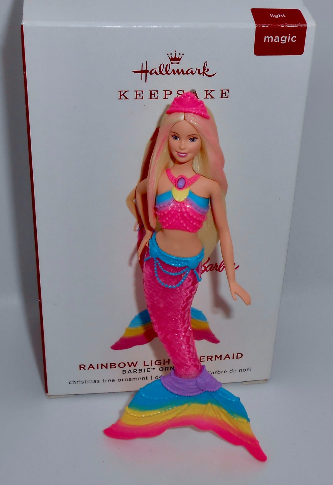 Hallmark Christmas Ornament 2019 RAINBOW LIGHTS MERMAID Barbie MAGIC LIGHT H82