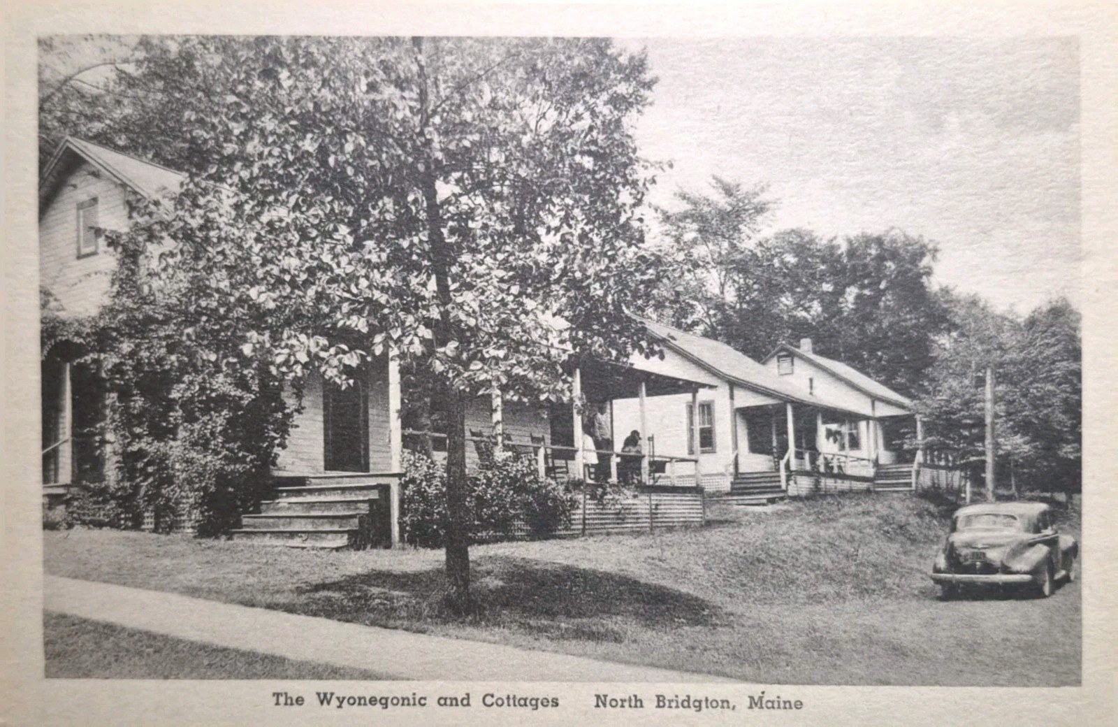 North Bridgton, ME  The Wyonegonic and Camps - 1940s Postcard