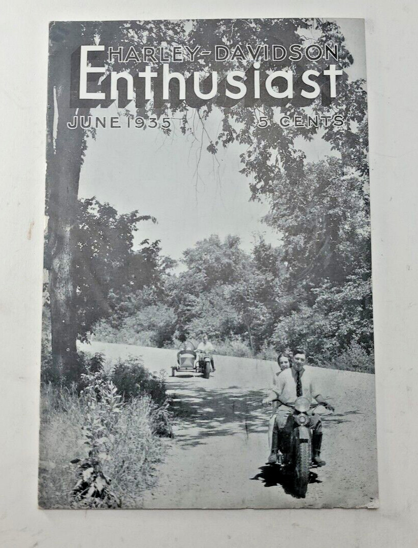 Harley-Davidson Enthusiast A Magazine For Motorcyclists June 1935 Vintage