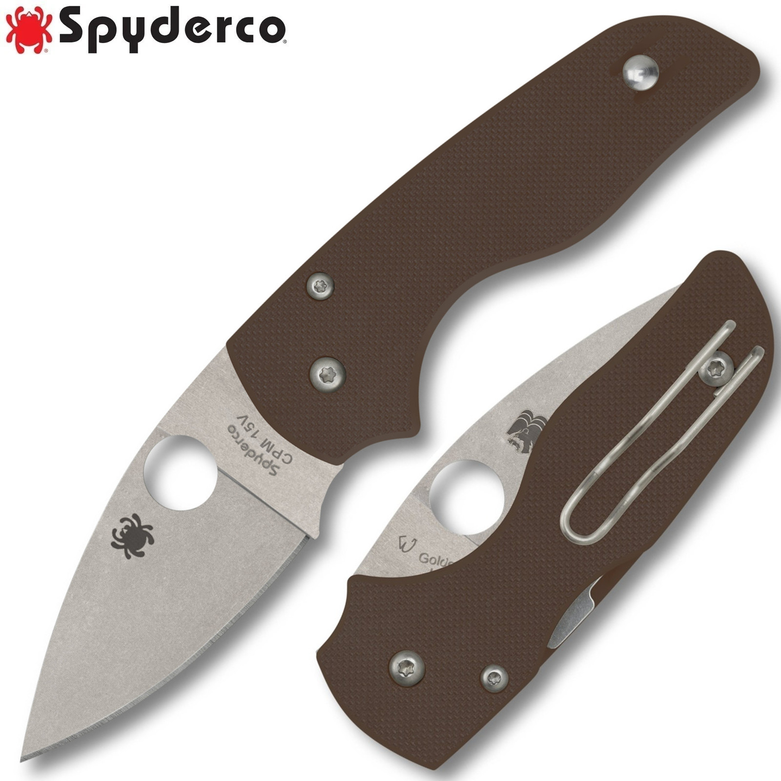 Spyderco Lil' Native Sprint Run CPM-15V Blade Brown G10 Handles C230GPBN15V