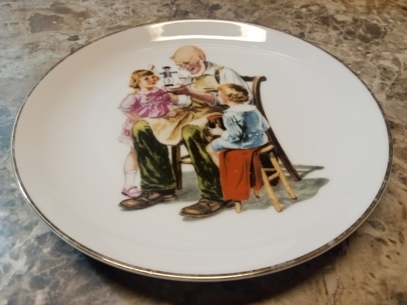 RARE Norman Rockwell The Toy Maker 1984 plate With Certified Authentic Signature