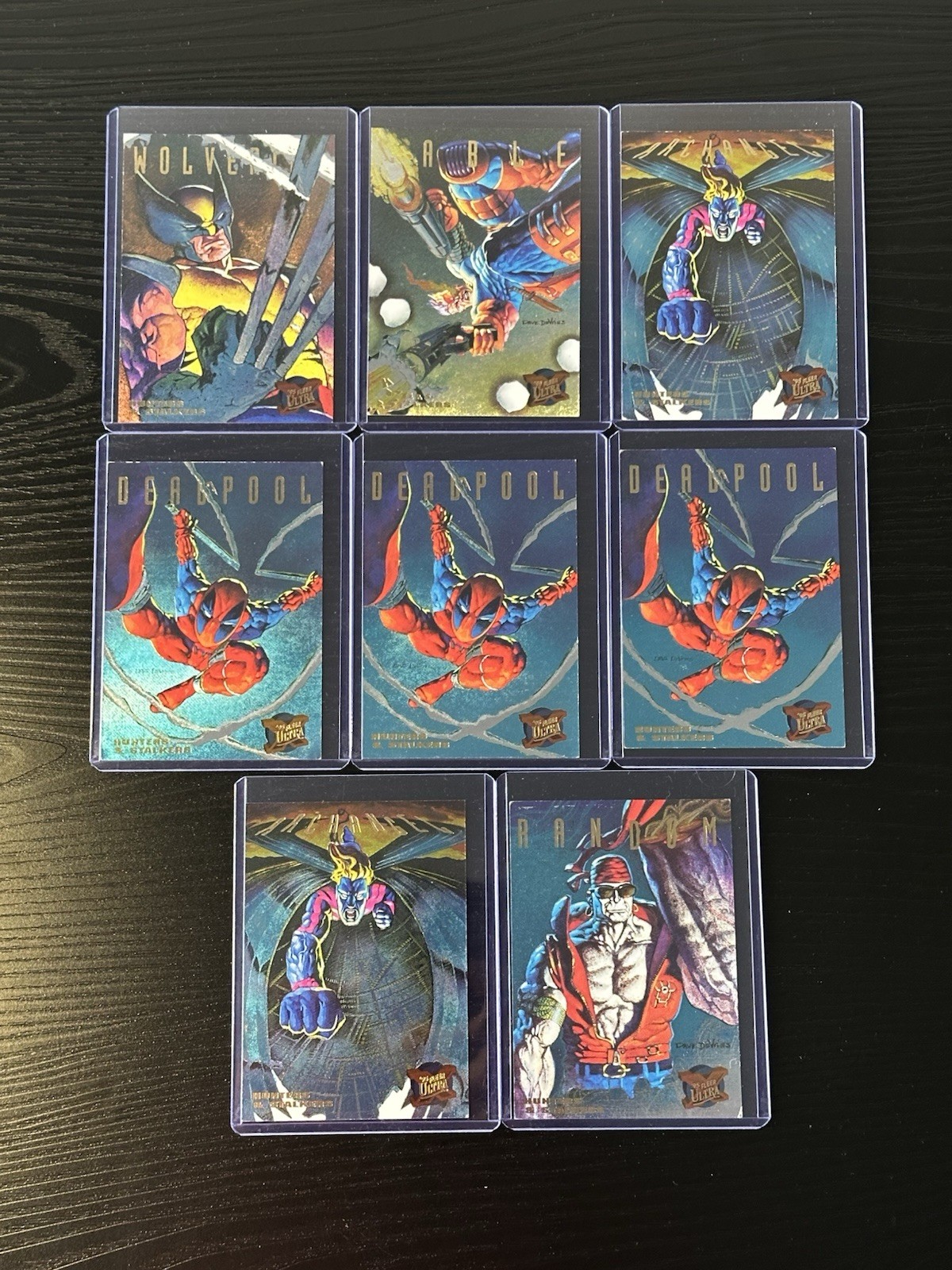 1994 Fleer Ultra X-Men Hunters & Stalkers Wolverine Deadpool Cable Lot Of 8
