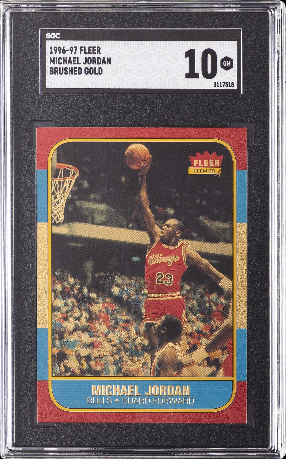 1996-97 FLEER BRUSHED GOLD MICHAEL JORDAN SGC 10