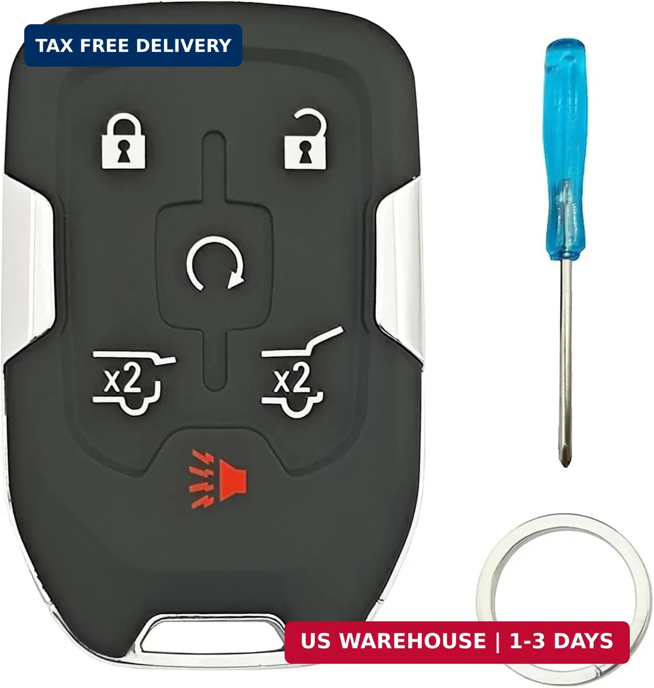 Smart Replacement Key Fob Cover fit for 2014-2020 GMC Yukon Chevy Suburban Tahoe