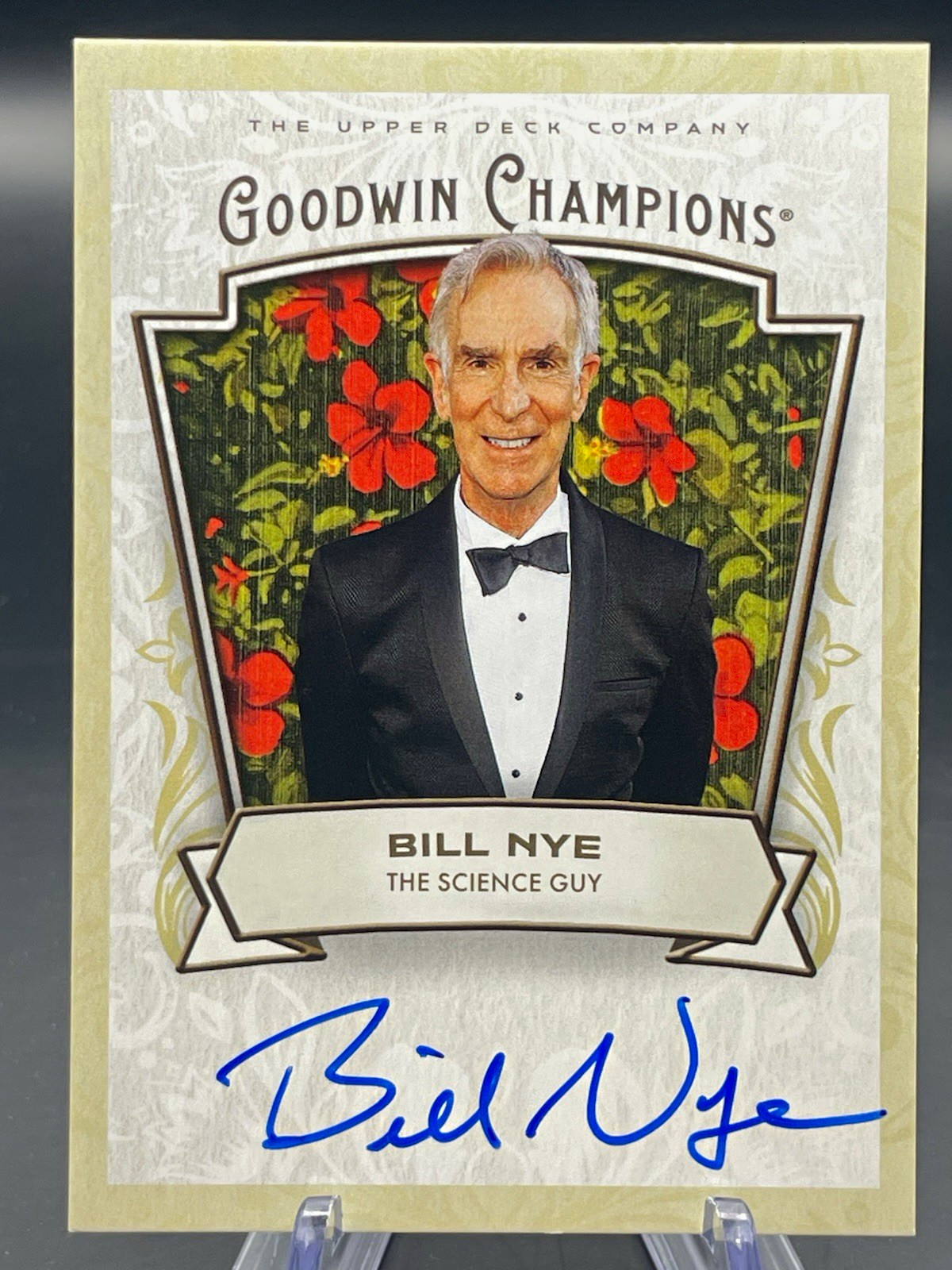 Upper Deck 2026 Goodwin Champions Bill Nye A-BN Gold Auto Hard Signed 
