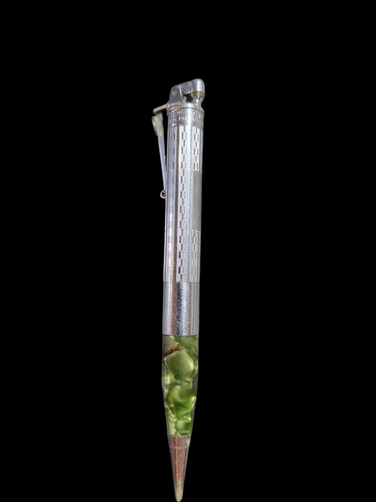 Ronson Penciliter Lighter Pencil Combo Art Metal Newark Vintage 