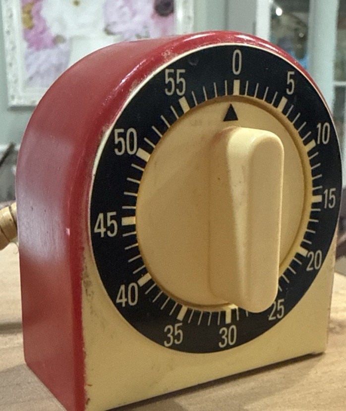 Vintage Red Mid Century MCM Kitchen Cooking Egg Timer Retro Rare