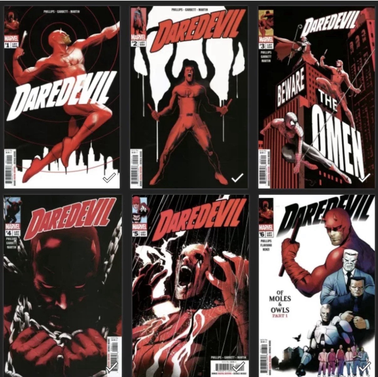 Daredevil #1, 2, 3, 4, 5, 6 Lee Garbett Cover A 1st Print NM🆙 (Marvel 2026)