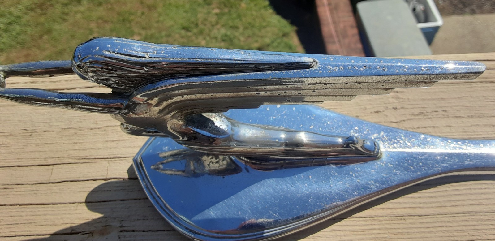 1937-1939 Packard Goddess of Speed Hood Ornament w/ original base