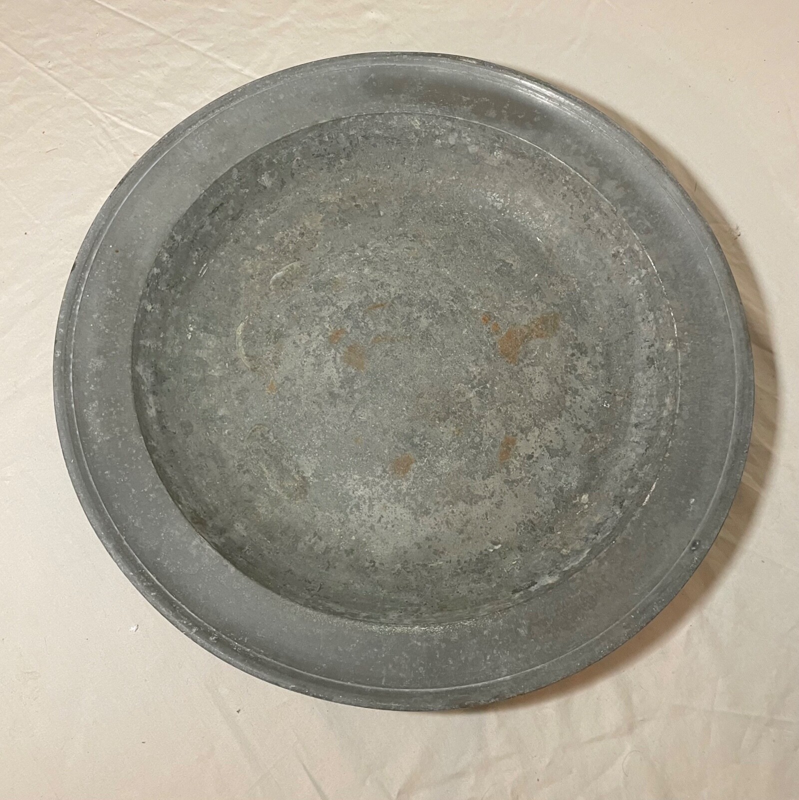 HUGE antique 18th century John Townsend London forged pewter dinner plate bowl