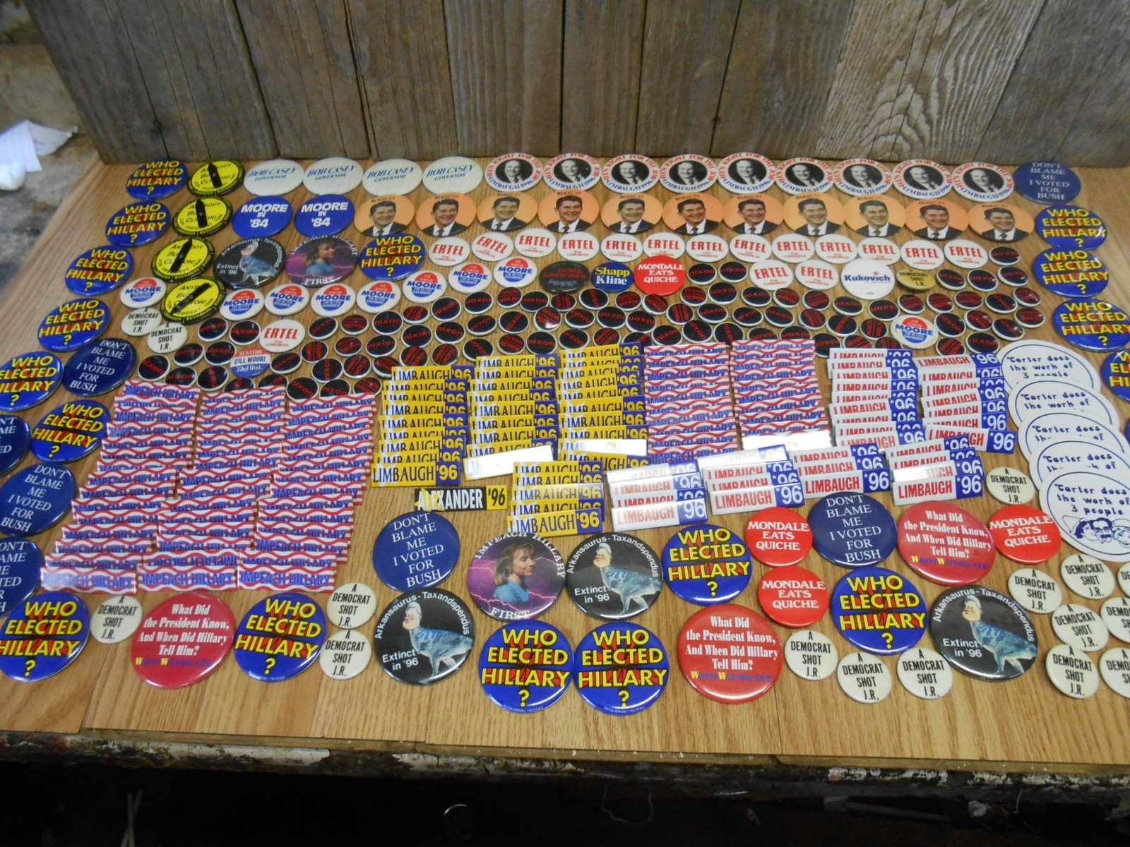 lt Z political pinbacks reagan casey limbaugh nixon hillary carter