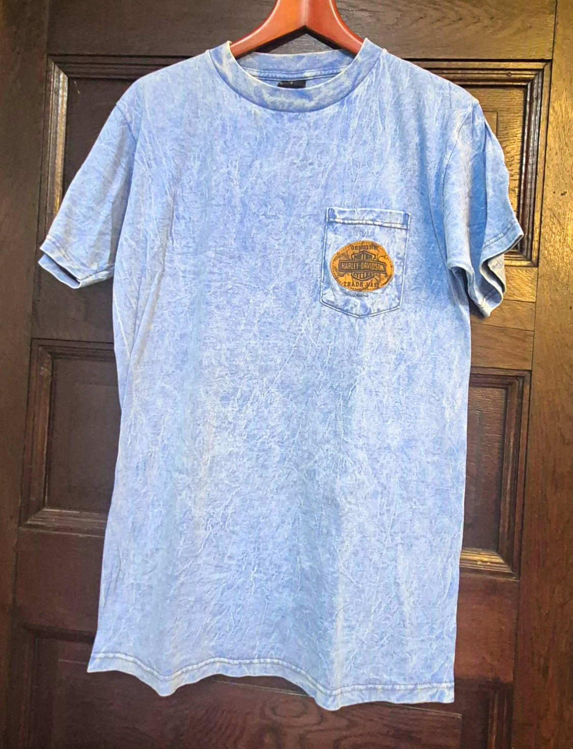 Vintagge Harley-Davidson Charlotte NC Blue Acid Wash T med