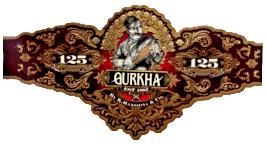 Gurkha 125 Cigar Band Red Gold Foil Embossed Ornate Collector Grade Display