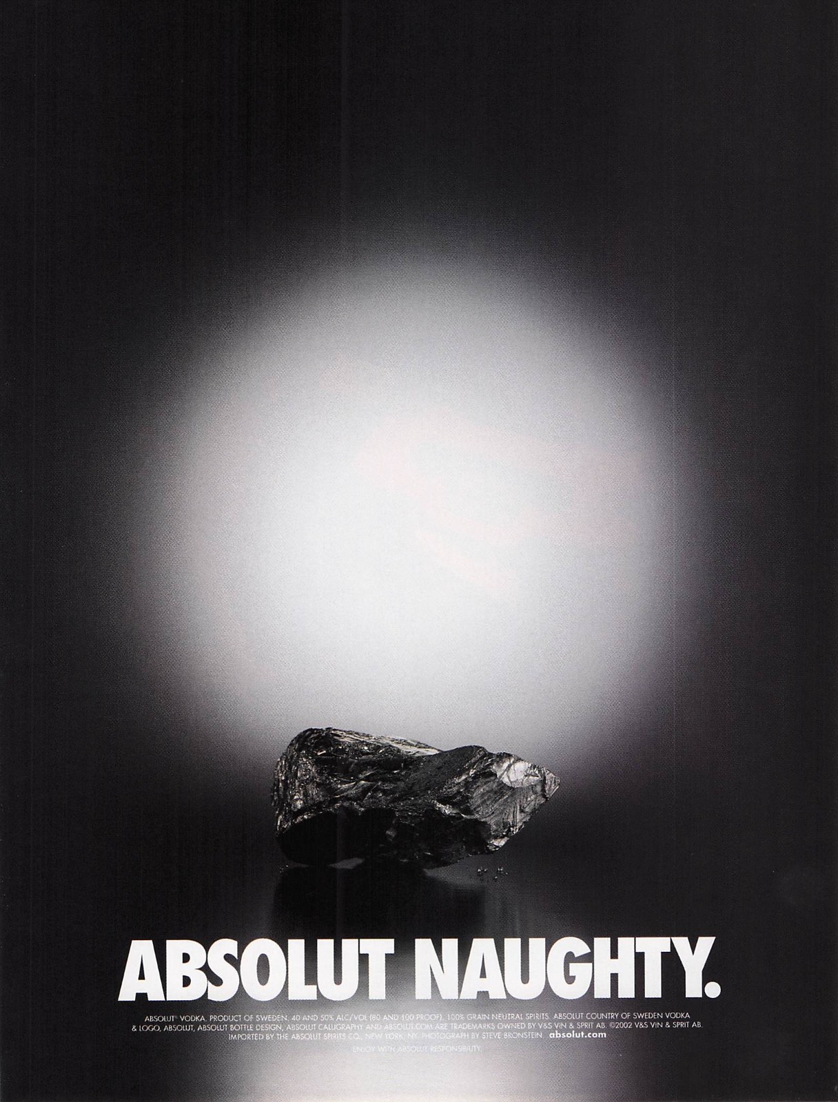2002 Absolut Naughty Ad Vintage Magazine Page Vodka Coal Christmas alcohol Art