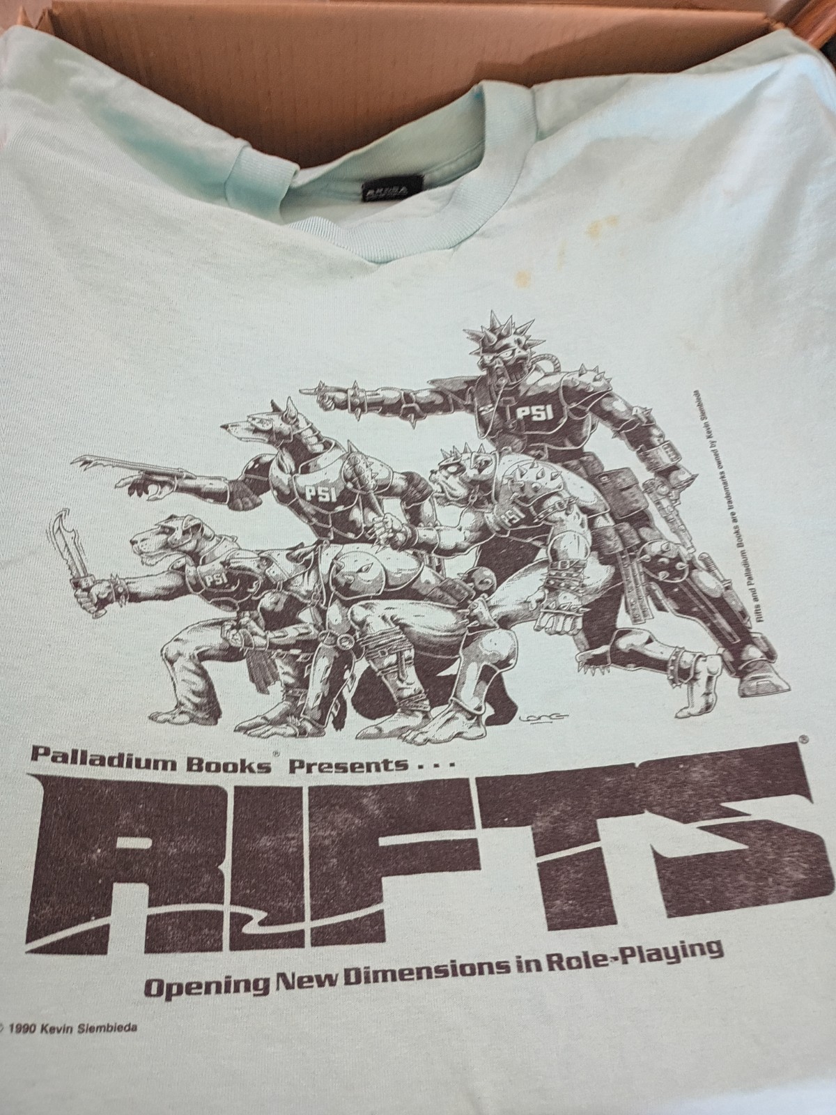 Vtg \'90 RIFTS RPG T-Shirt XL Single Stitch Screen Stars Palladium Books RARE