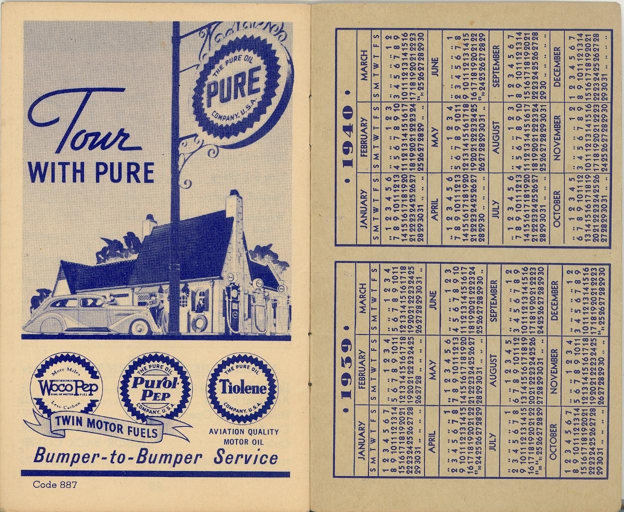 ANTIQUE 1939-40 Auto Expense Record Book 