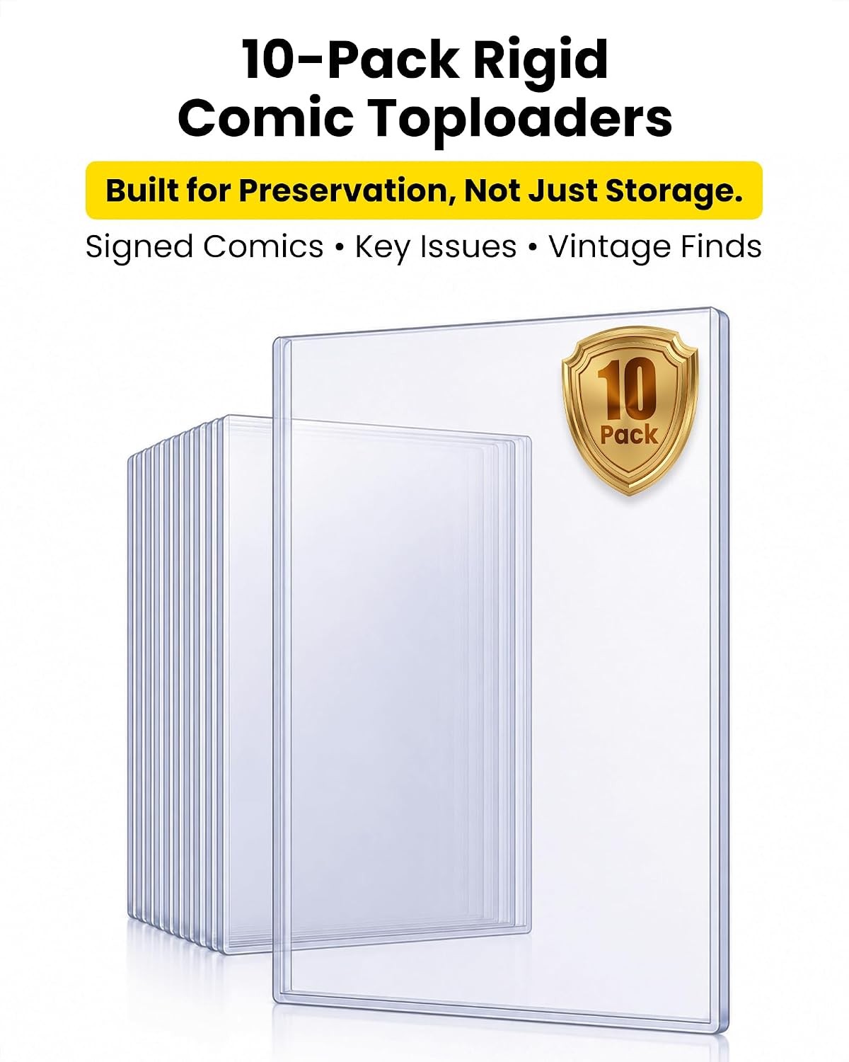 Comic Book Rigid Protective Sleeves 15 Mil Blue Tint 10 Pack