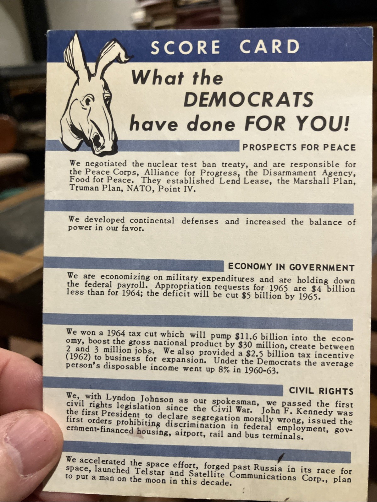 1964 Democratic Party Scorecard