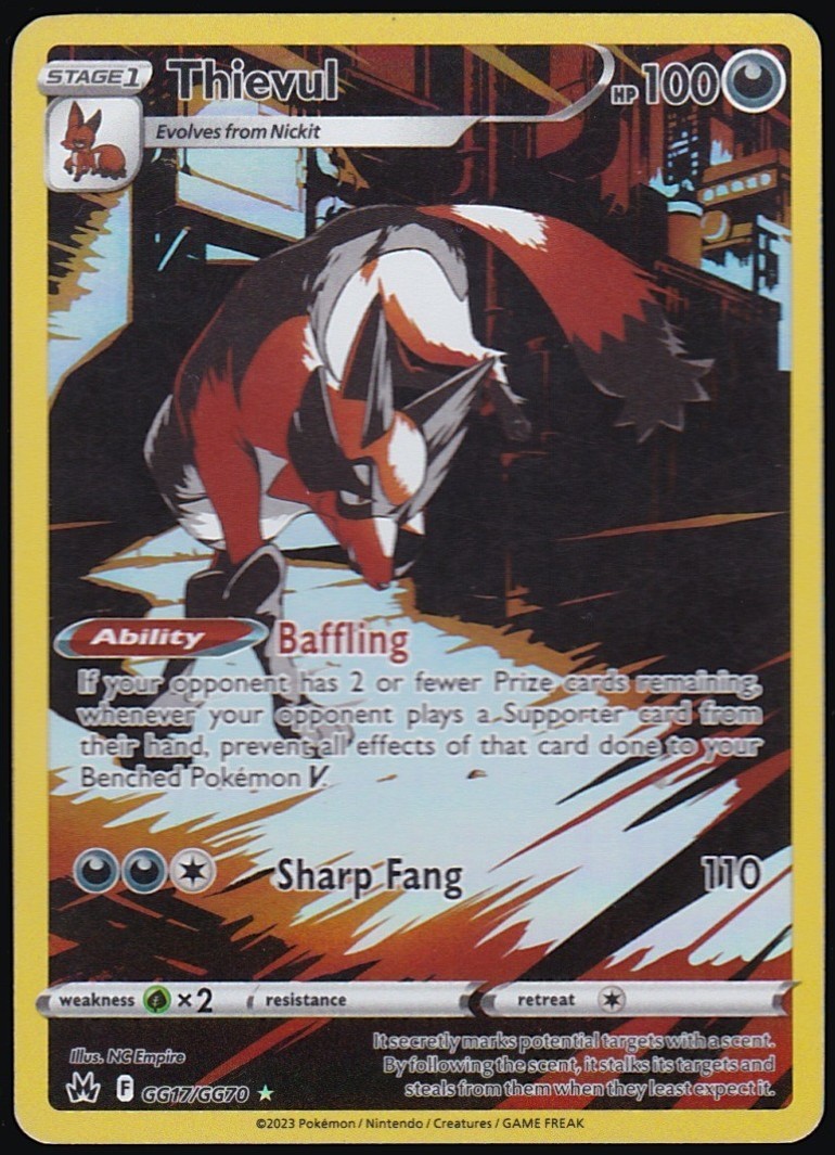 Pokémon TCG Thievul Crown Zenith: Galarian Gallery GG17/GG70 LP