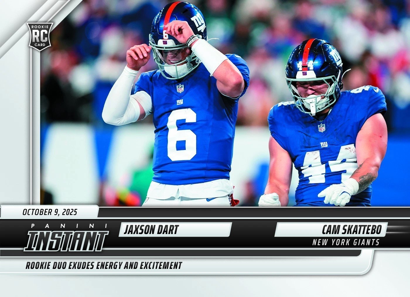 2025 PANINI INSTANT JAXSON DART CAM SKATTEBO 139 CELLLY TOUCHDOWN #1/3199 ROOKIE