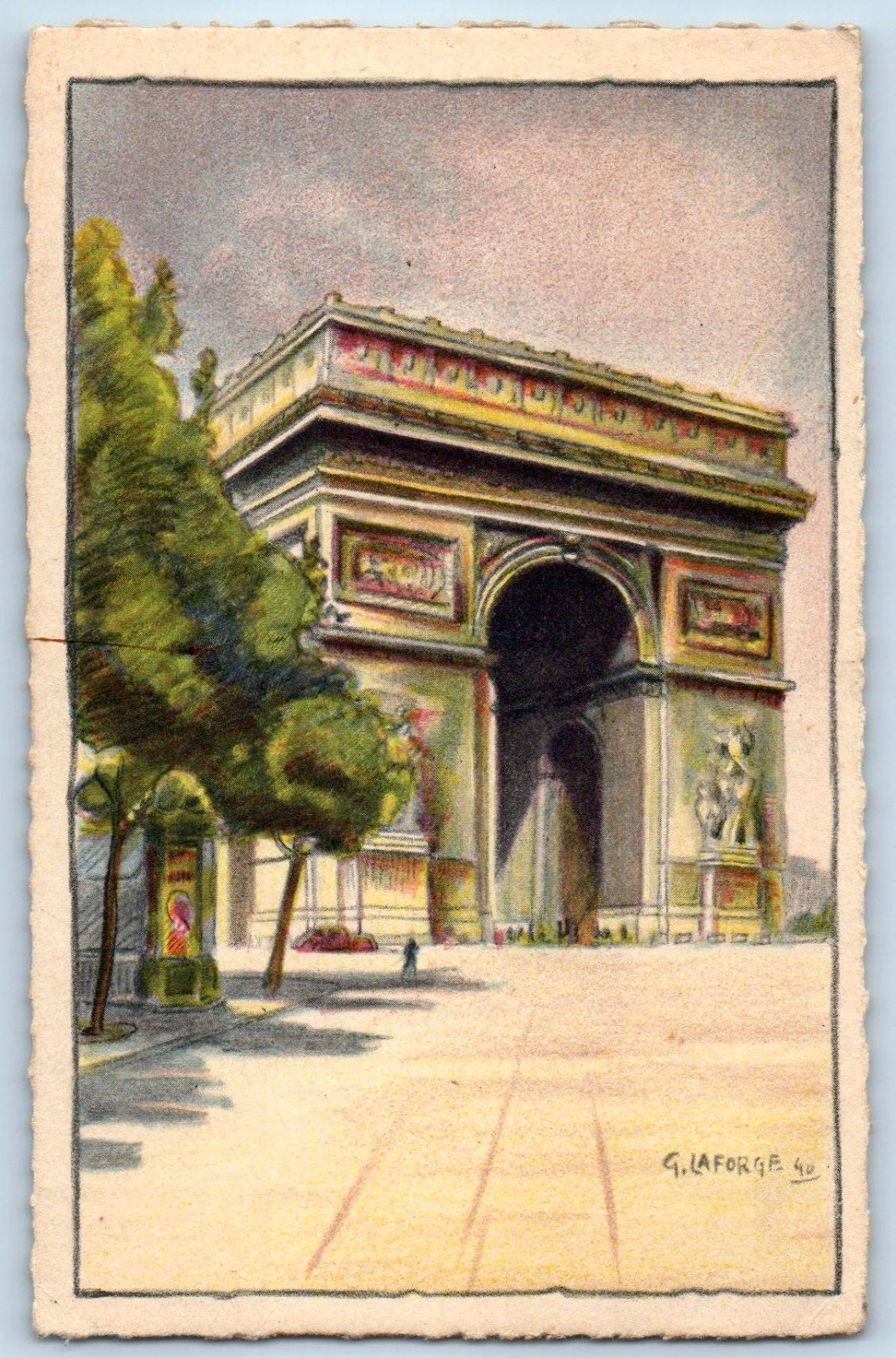 Paris Île-de-France France Postcard Arc de Triomphe Monument Arch c1920\'s