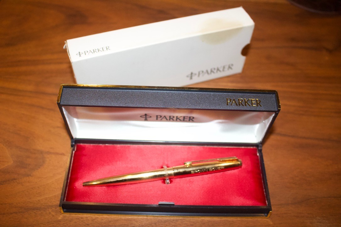 Vintage Parker Ballpoint Pen made in USA Brown Boveri corporate presentation
