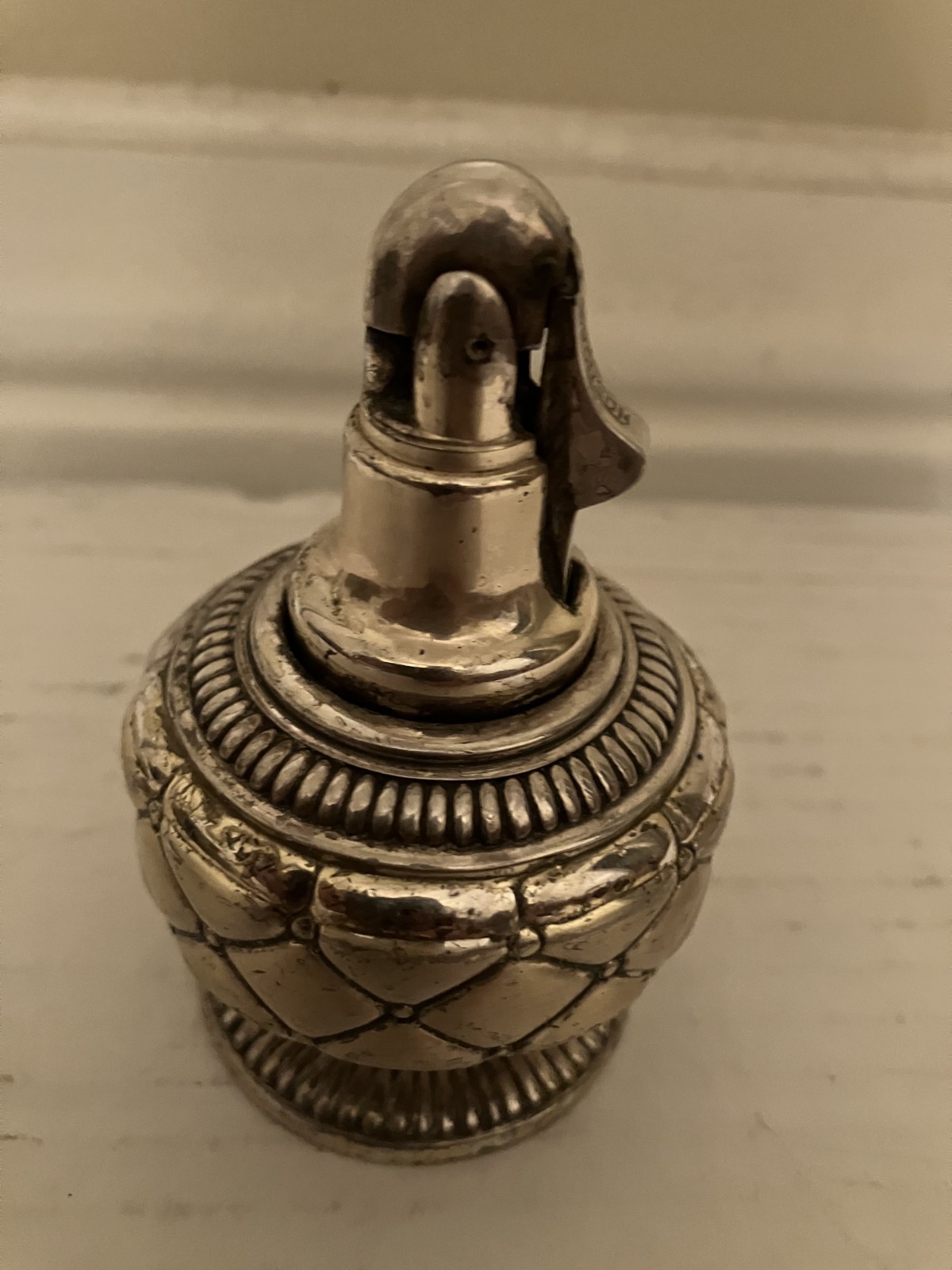 Vintage 1950s Ronson Gloria Silver Plated Table Cigarette Lighter USA Untested