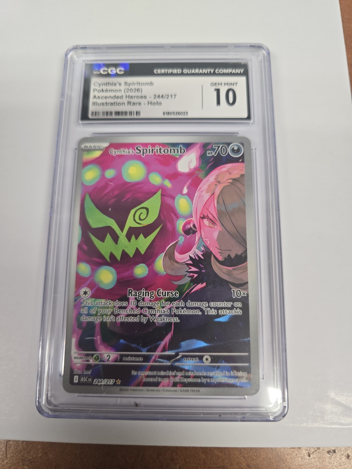 Cynthia's Spiritomb Ascended Heroes Pokémon Illustration Rare Holo #244 CGC 10