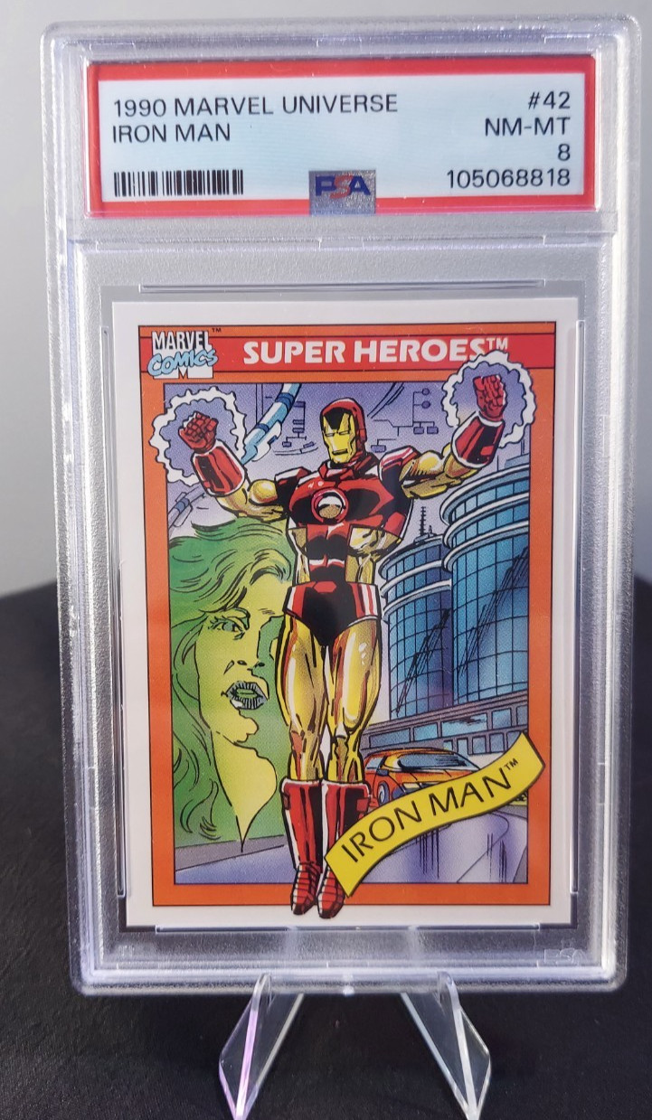 1990 Marvel Universe Iron Man #42 PSA 8