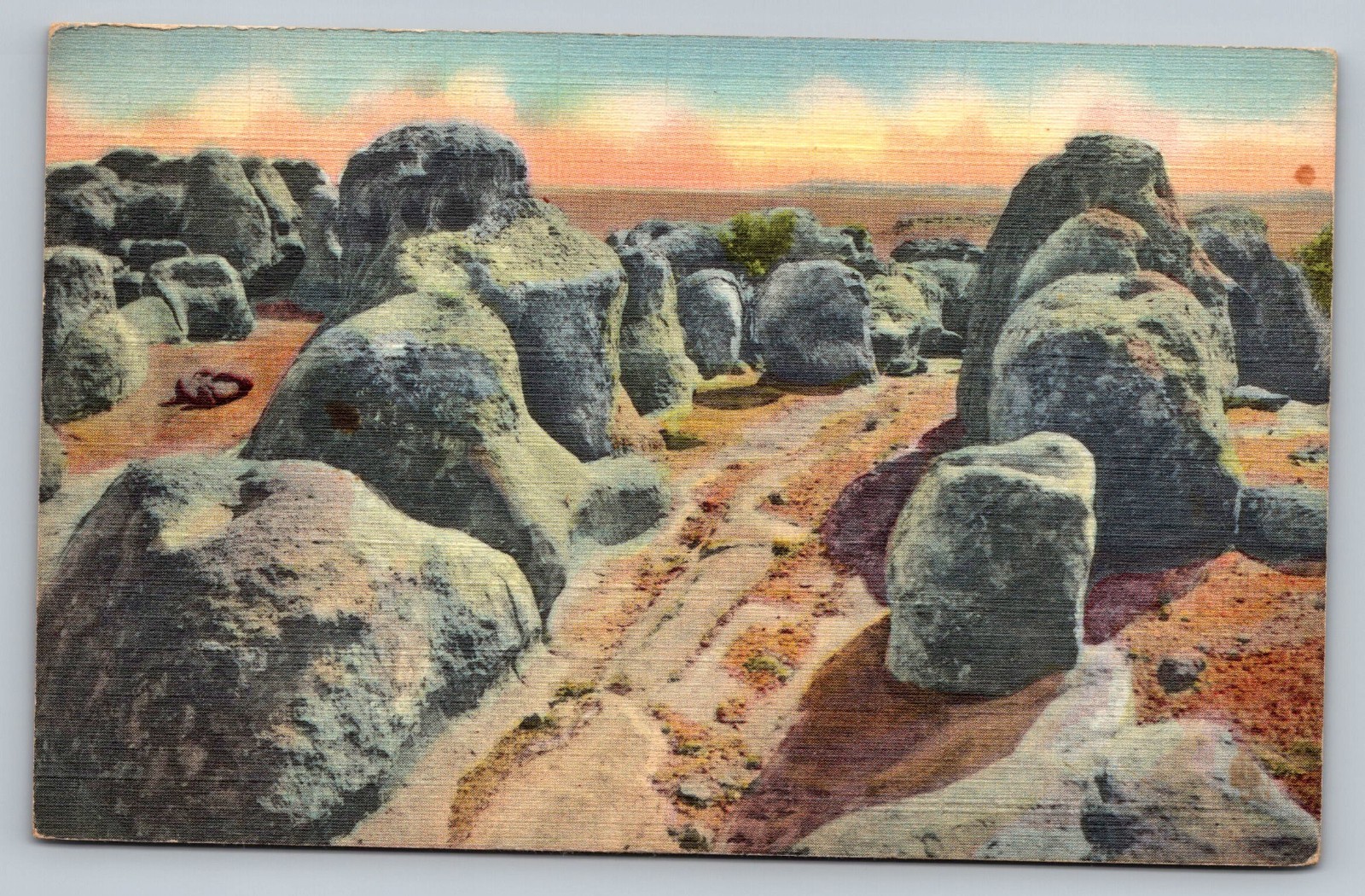1946 The City Of Rocks Between Deming And Silver City New Mexico Postcard