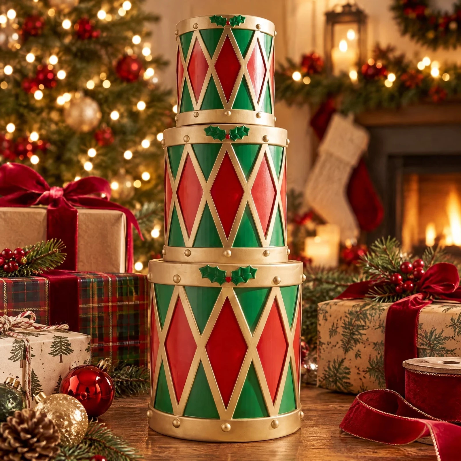 STACKED DRUMS Holiday Time 33\