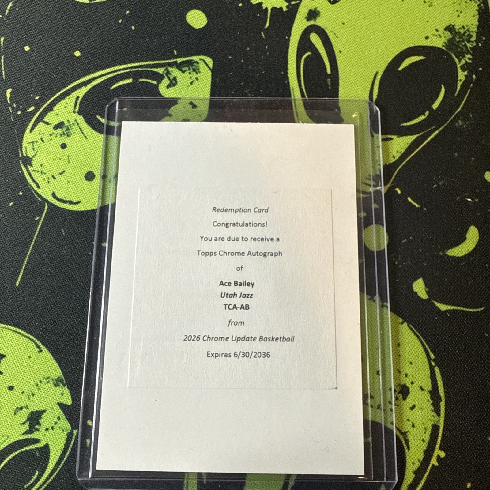 Topps 2026 Chrome Update Basketball Ace Bailey Autograph Redemption TCA-AB