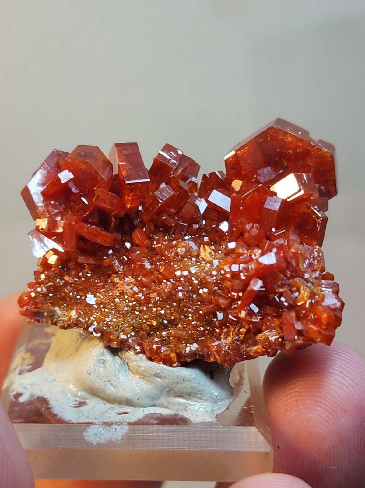 Mibladen Moroccan Vanadinite Crystals on Matrix Red Mineral Specimen miniature 